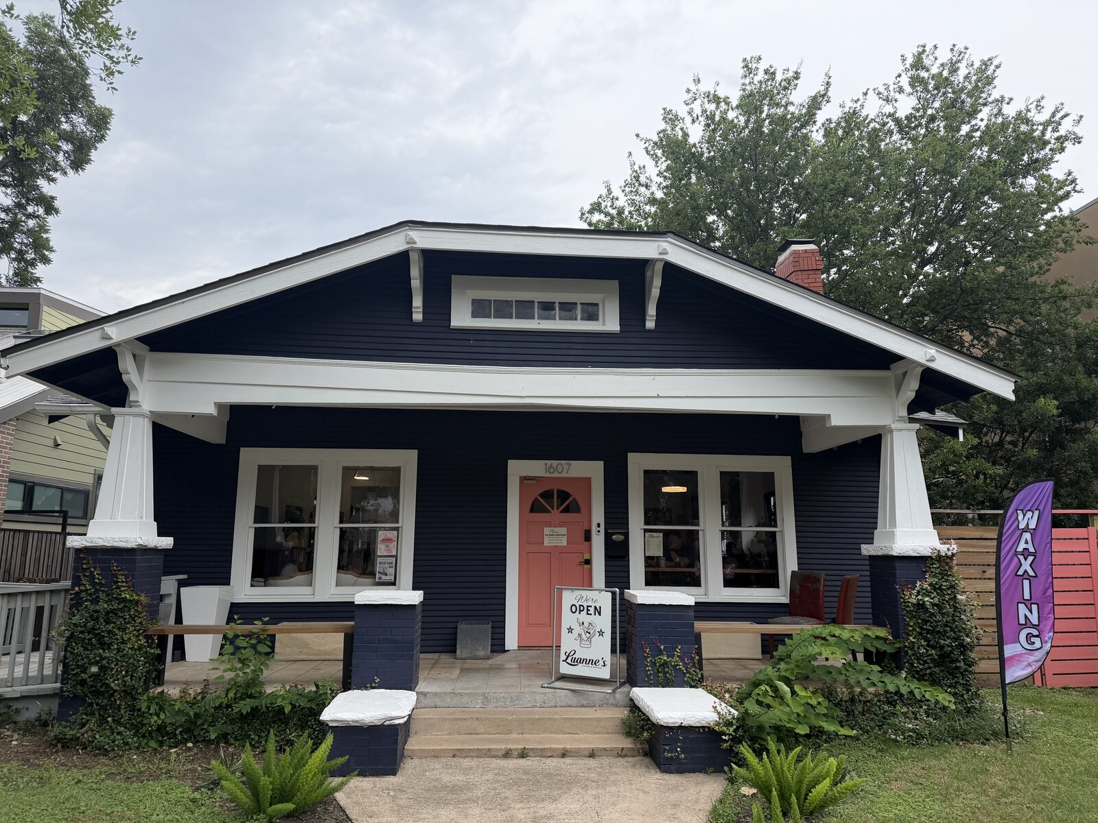 Luanne's Coffee and the East Cesar Chavez storefront near Ash Allure Beauty